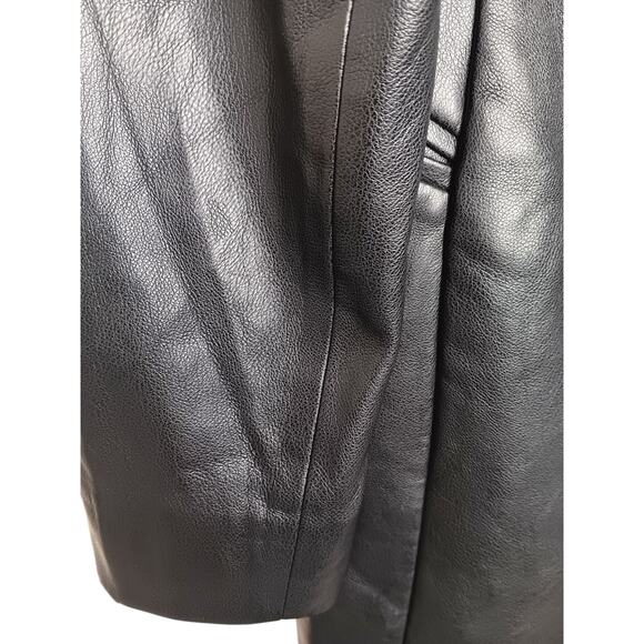 Chico’s Faux Leather Topper Coat Black Longline Blazer Jacket Size 0 (S) NWT - Picture 13 of 16
